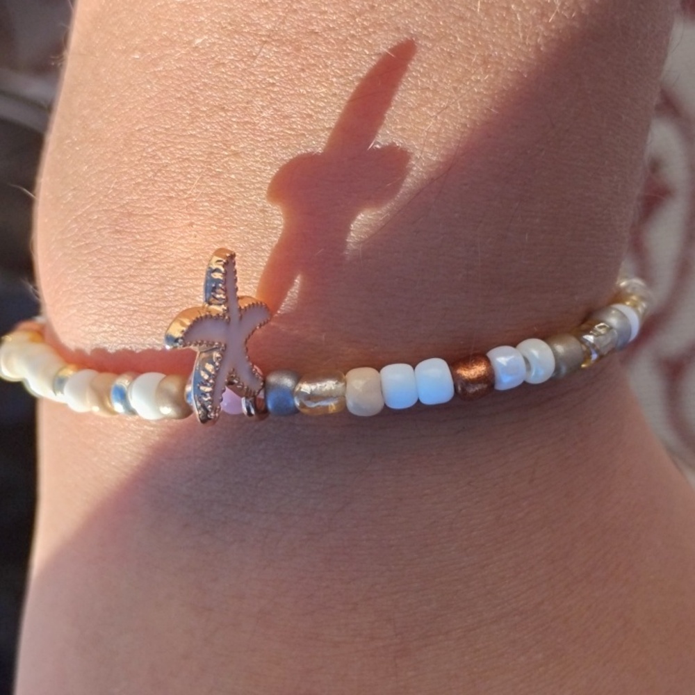 Starfish Charm Beaded Bracelet